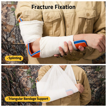 CVLIFE fracture stabilization with splints and wraps for safe transport