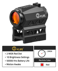CVLIFE JackalHowl red dot sight battery compartment shows long life and easy swap.