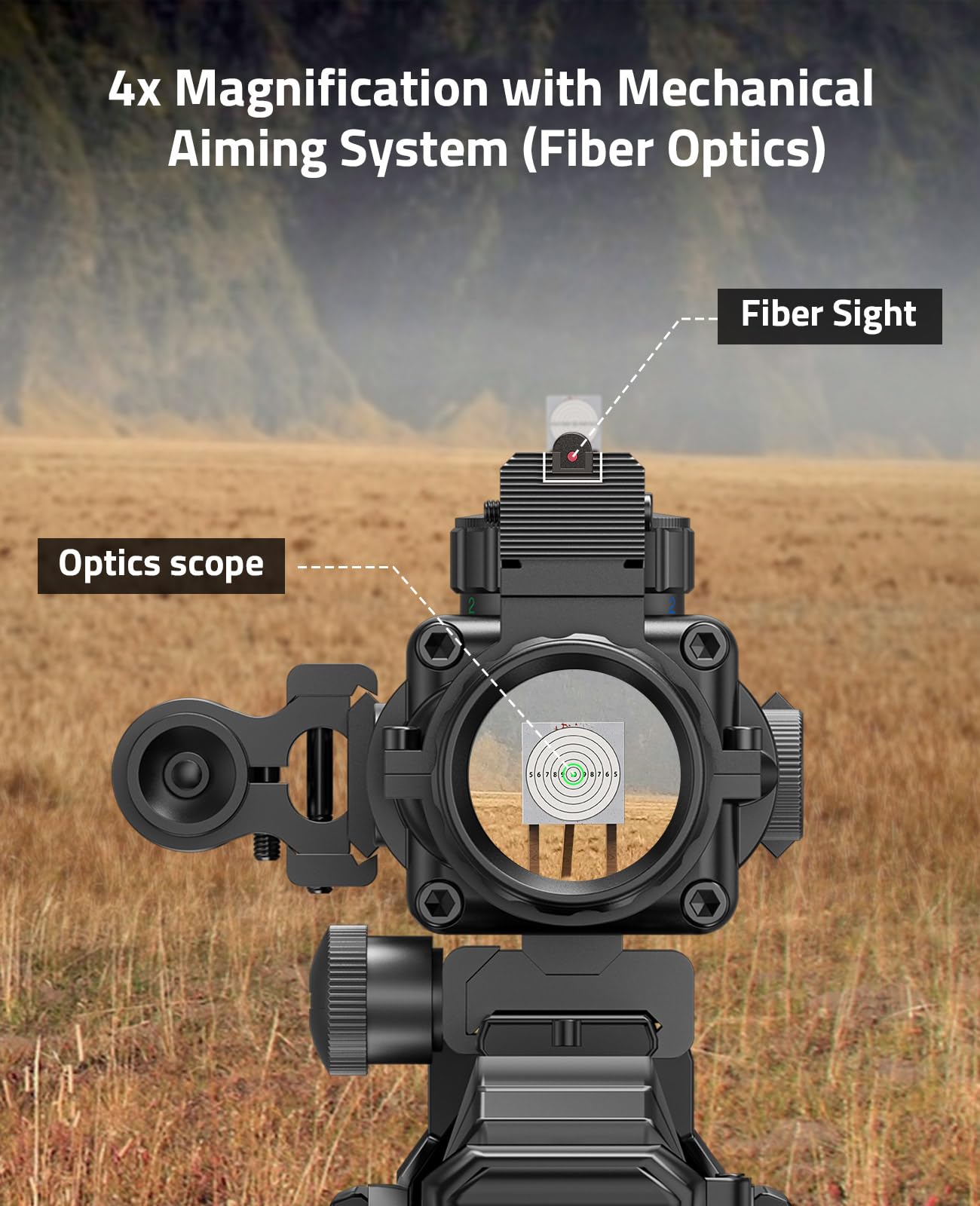 CVLIFE glass-etched reticle with adjustable brightness for varying light
