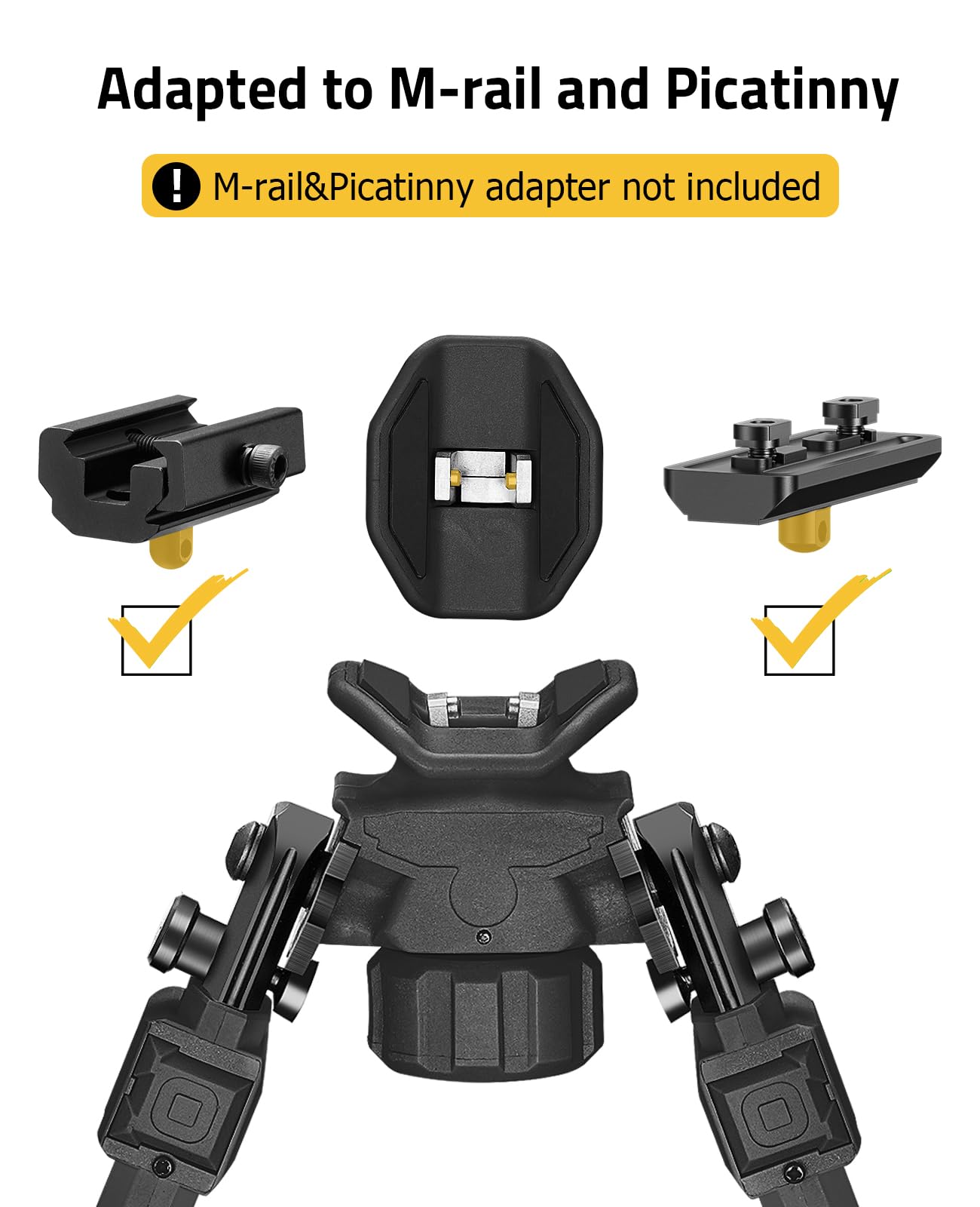 CVLIFE anti-slip feet stabilize the bipod on uneven terrain