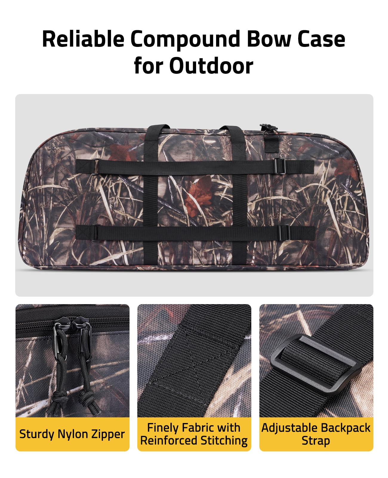 CVLIFE bow case with back straps offers versatile carrying options