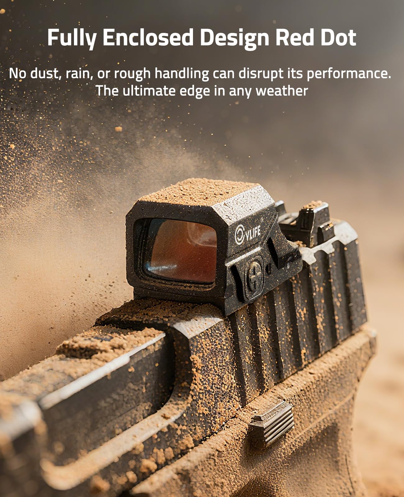 CVLIFE solar-charging-red-dot-sight shows 20,000-hour power reserve.