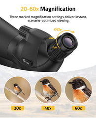 CVLIFE spotting scope 80mm objective lens delivers bright, clear views for birds and wildlife.
