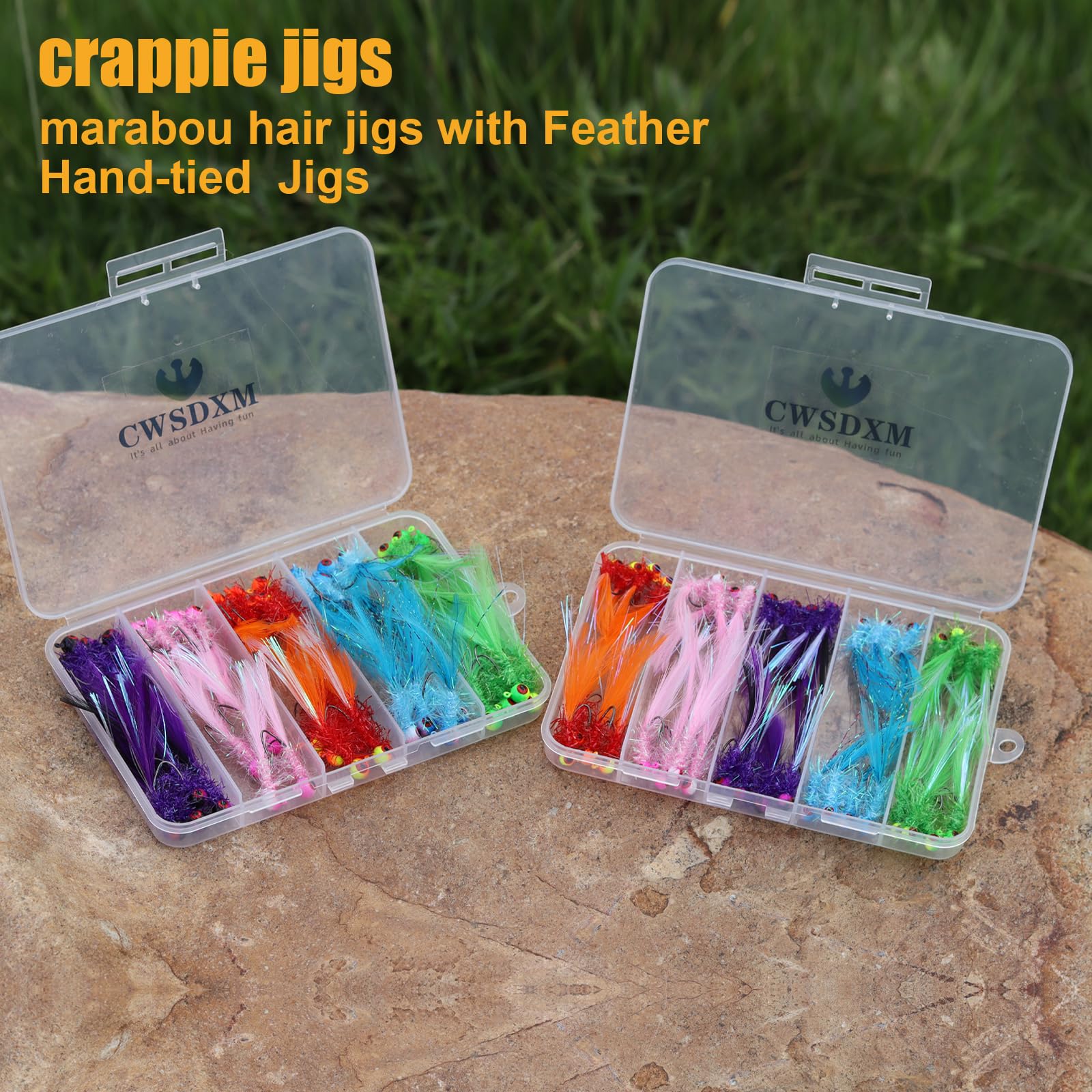 8-pack CWSDXM crappie jigs for anglers