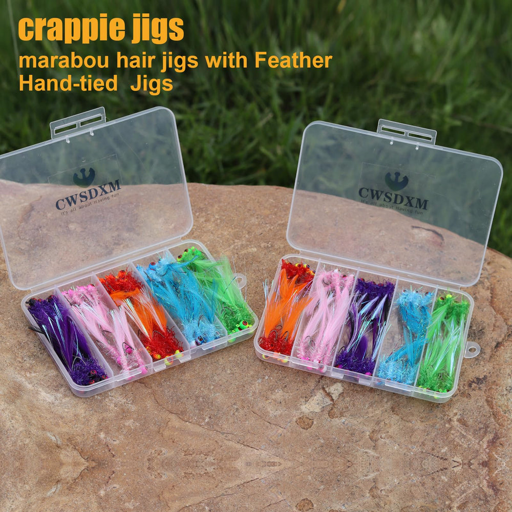 8-pack CWSDXM crappie jigs for anglers