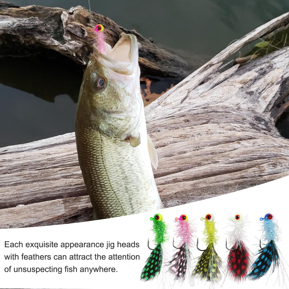 Painted lead jig head with red 3D eyes