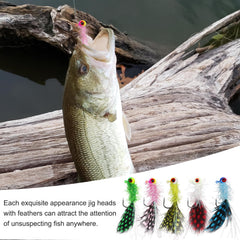 Painted lead jig head with red 3D eyes