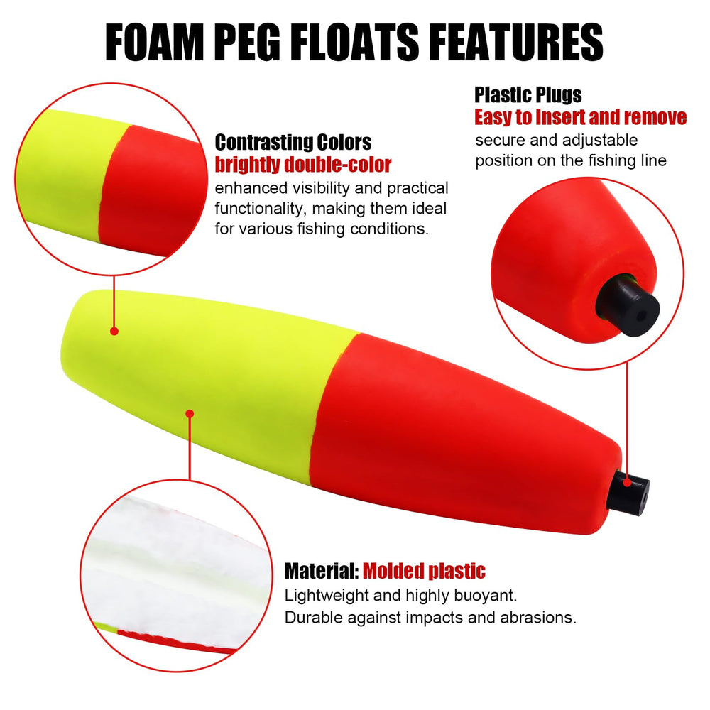 CWSDXM bicolor peg floats in 2 inch size