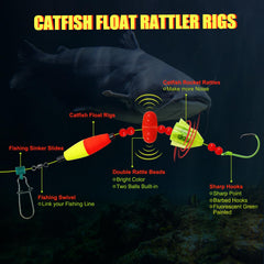 Rattler components with beads to attract catfish