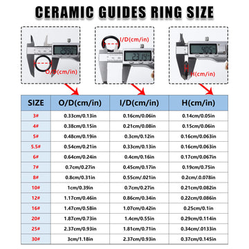 Ceramic guide rings for fishing rod replacement and repairs