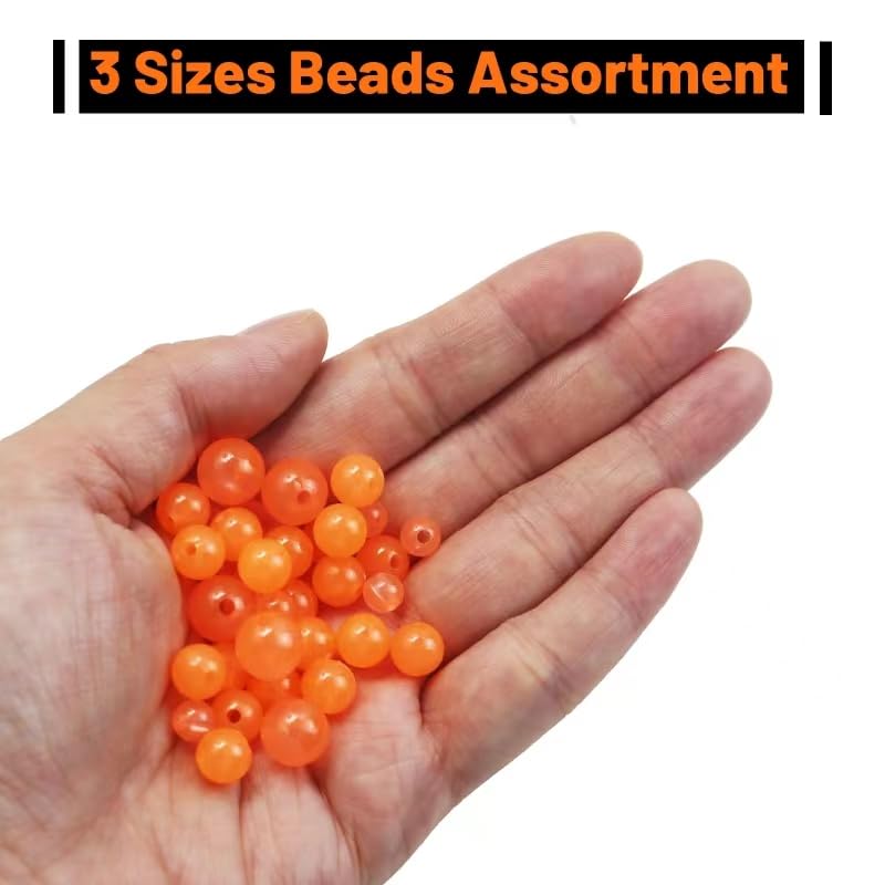 Orange glowing beads used on Texas Rig and Carolina Rig