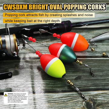 Popping cork used in saltwater and freshwater environments
