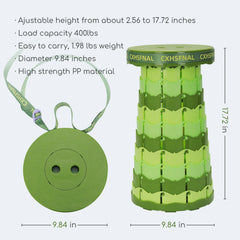 CXHSFNAL collapsible stool folded compact for easy carry during hikes and fishing.