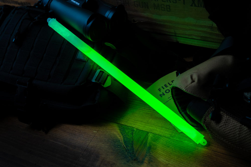 Gear with Cyalume Chemlight end ring attachment in use