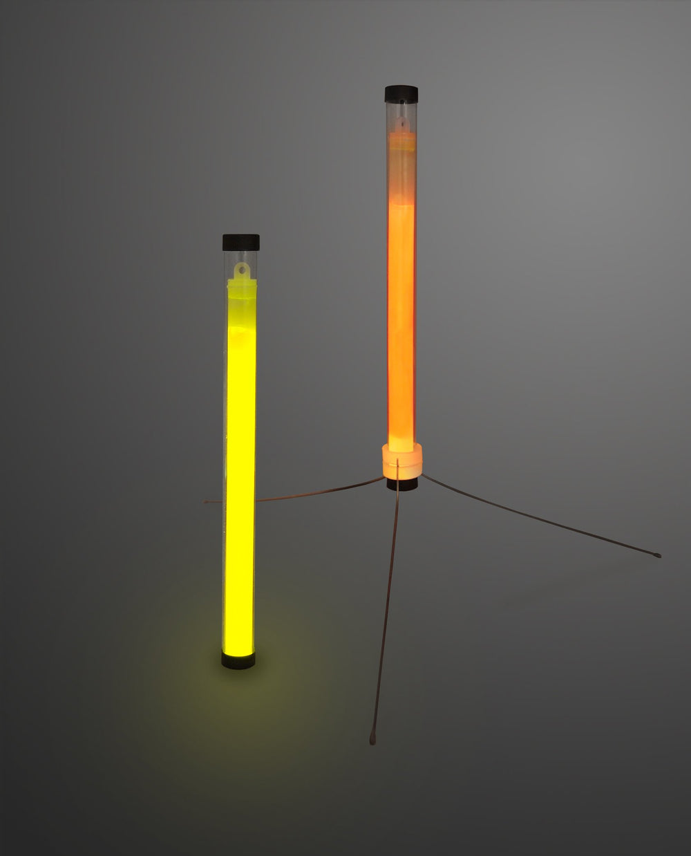 Cyalume ChemLight self-standing baton provides 360° light for marking routes.