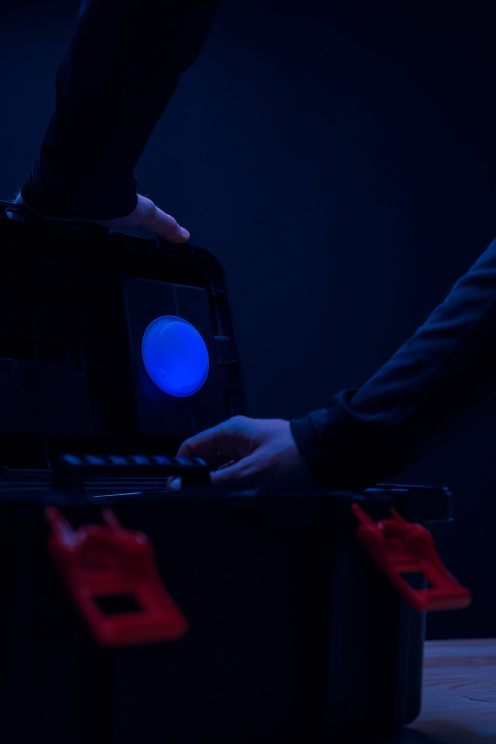 Cyalume LightShape blue marker floats on water for visibility