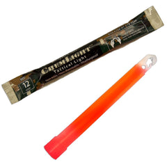 Cyalume red 6-inch glow stick for reliable emergency lighting in outdoor or indoor settings