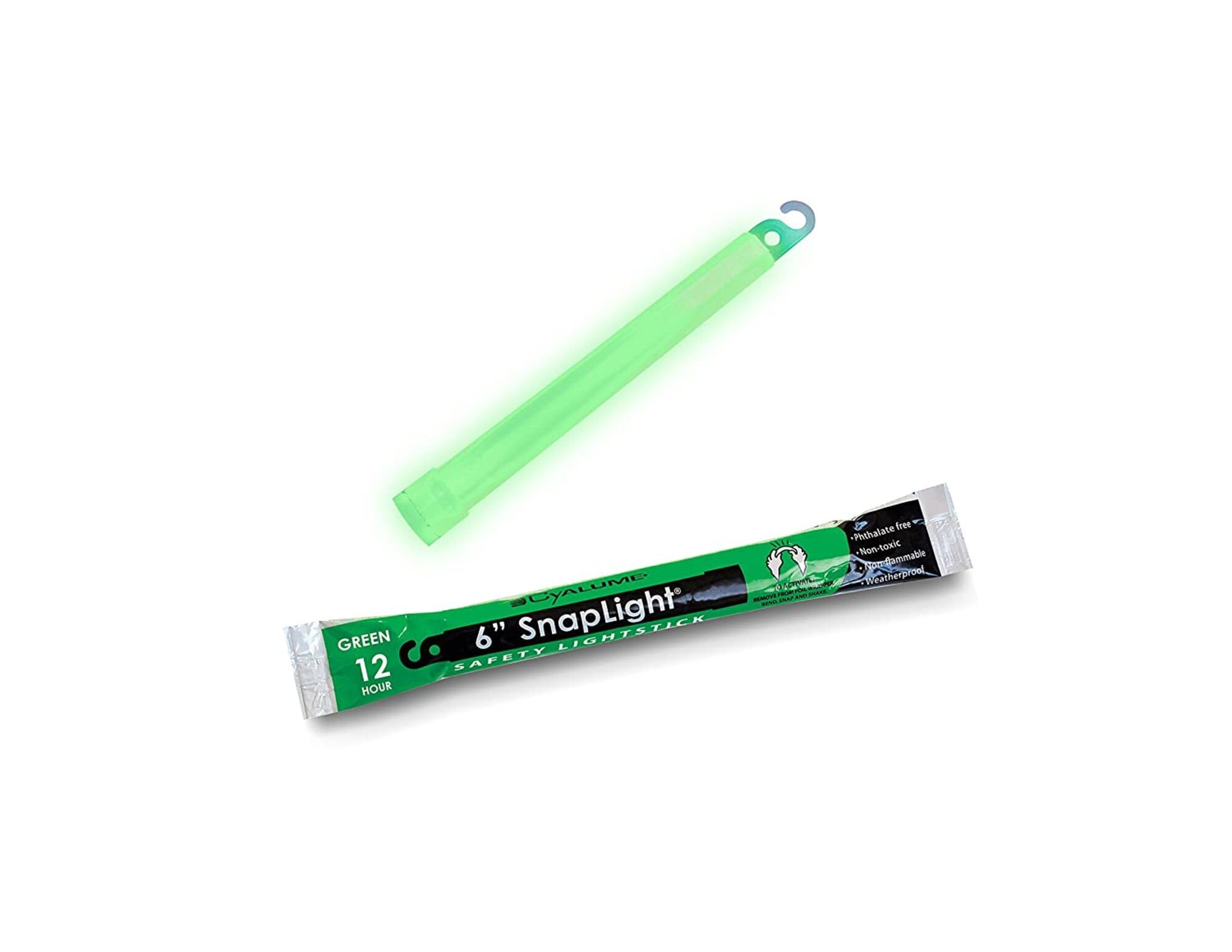 Cyalume SnapLight green 6-inch light stick for industrial use with long-lasting glow