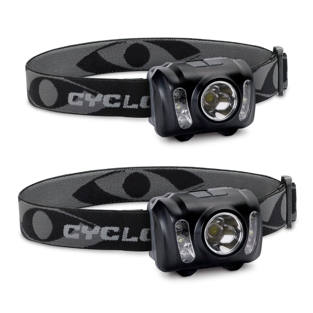 Cyclops 210-lumen headlamp in pack provides reliable dual-pack lighting for emergencies.