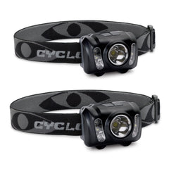 Cyclops 210-lumen headlamp in pack provides reliable dual-pack lighting for emergencies.