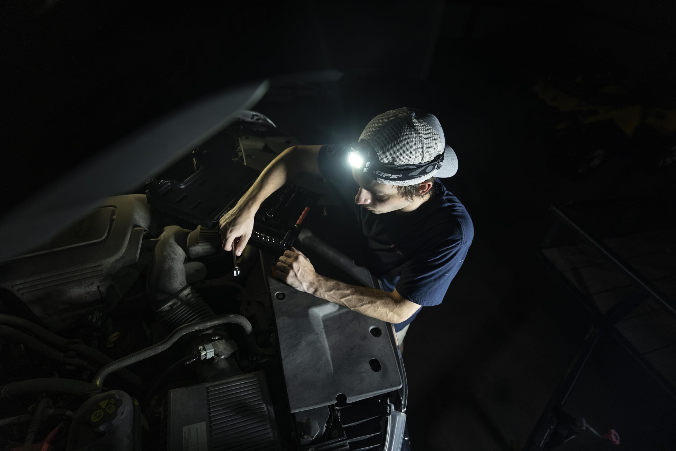 Cyclops clip and headband setup demonstrates secure wear and flexible mounting options.