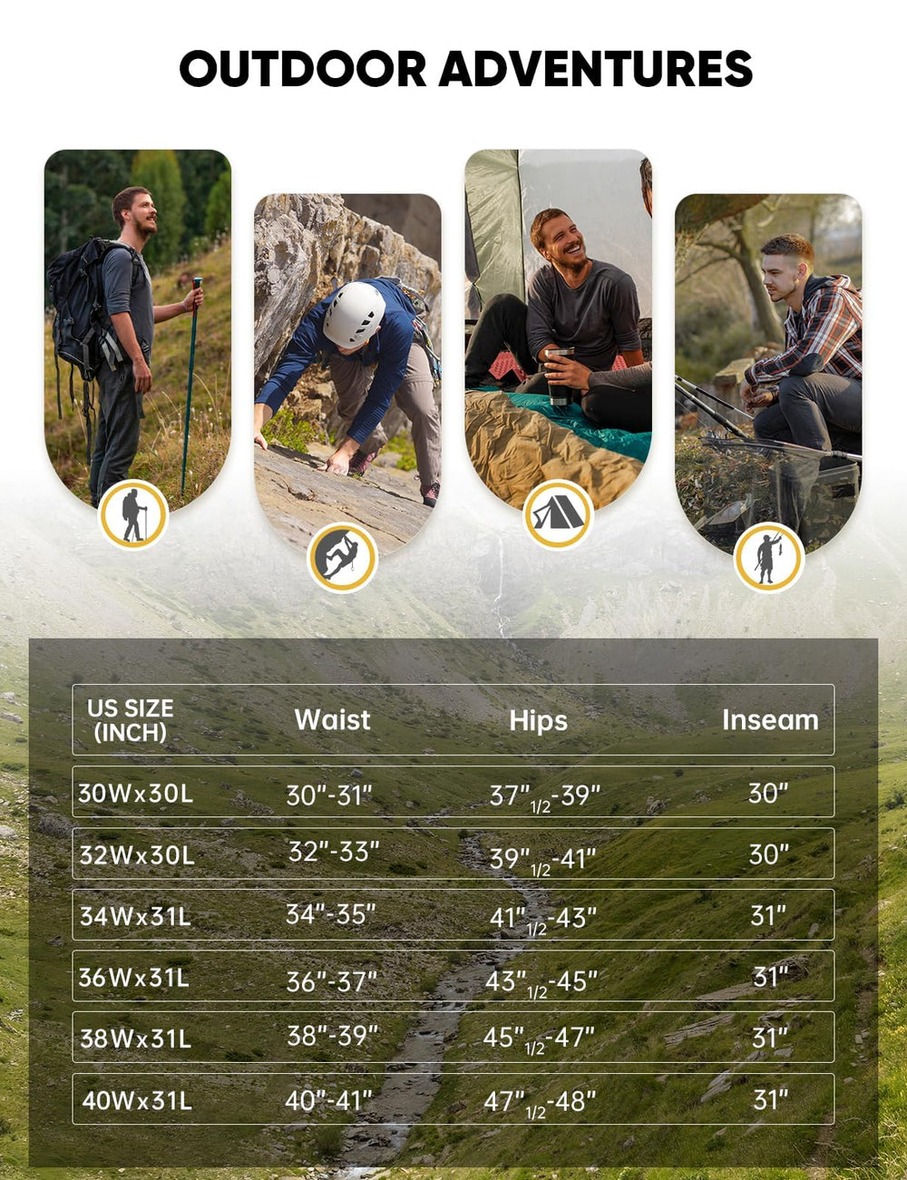 Cycorld men's hiking pants in action on trail shows water resistance.