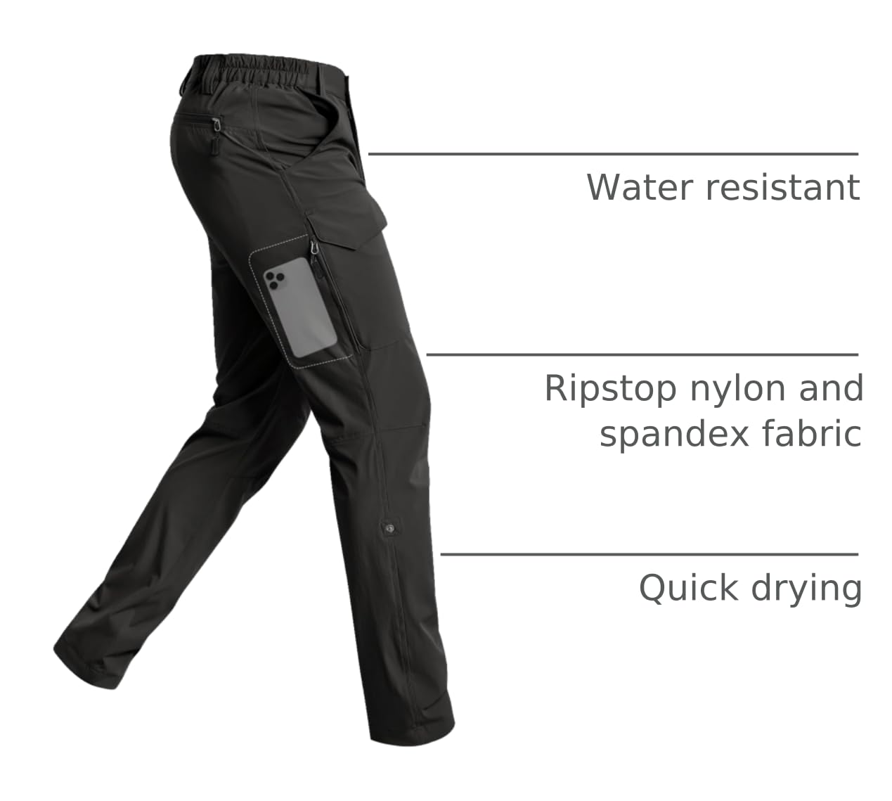 Cycorld pants elastic waistband offers comfortable fit during long hikes
