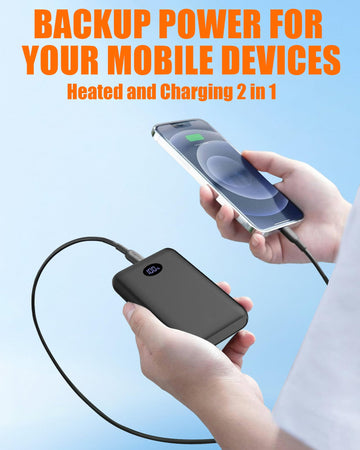 CYCYHEAT travel-friendly power bank compatible with heated vests and jackets.