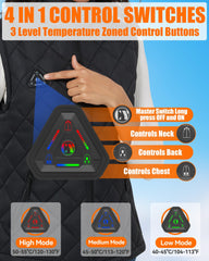 CYCYHEAT heated vest back heat provides sustained core warmth for all-day wear