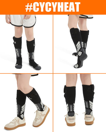 CYCYHEAT knee-high wool close-up highlighting soft material and secure fit.