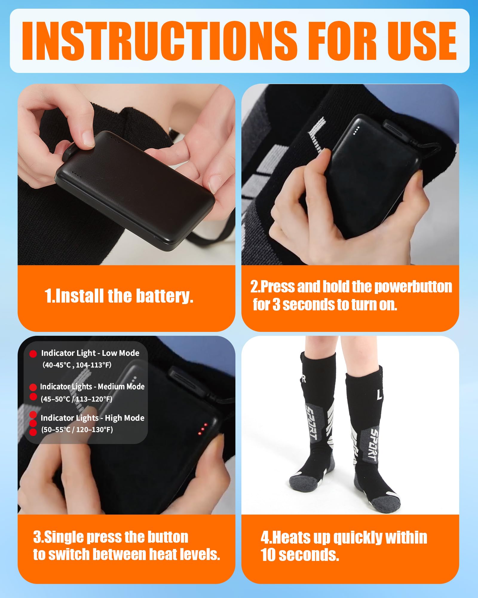 CYCYHEAT upgraded heating element delivers quick warmth in seconds for cold days.
