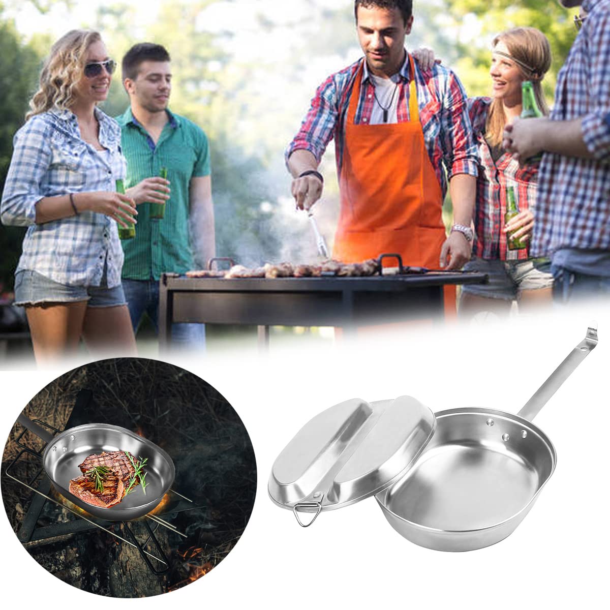 Cyellon US Military Mess Kit portable cooking set ideal for picnics and beach trips