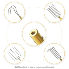 Cyfie gaff handle close-up highlighting corrosion-resistant stainless steel durability