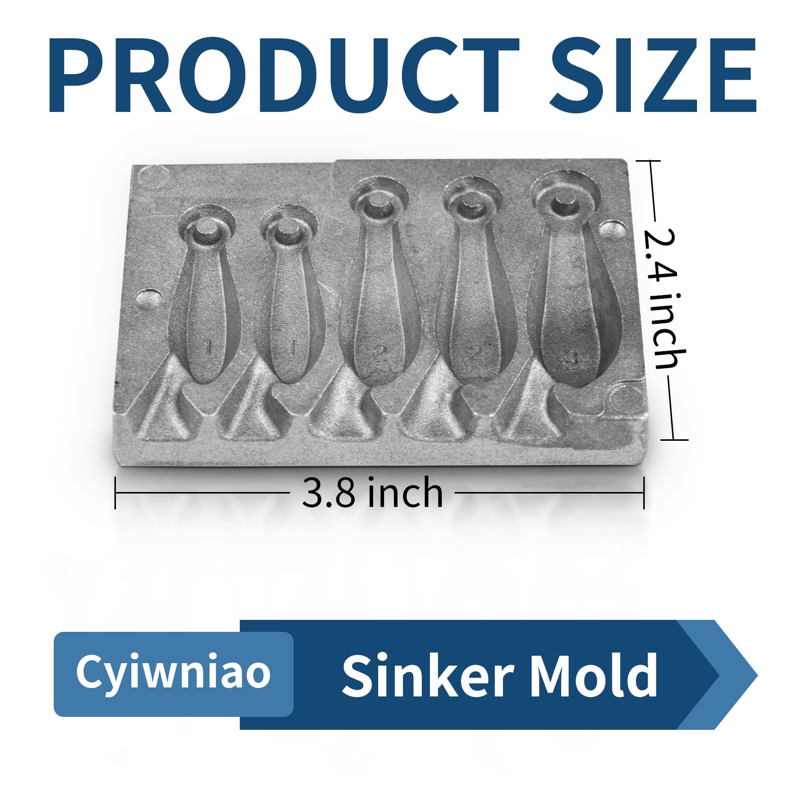 Cyiwniao Sinker Mold 2 oz with five cavities