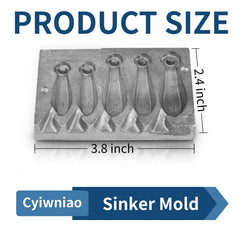 Cyiwniao Sinker Mold 2 oz with 5 cavities