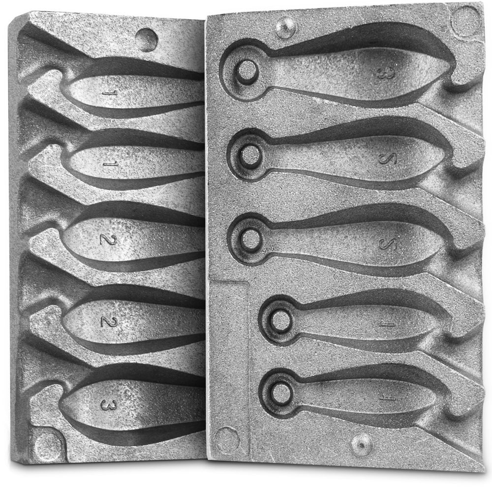 Front view of Cyiwniao 5-cavity sinker mold