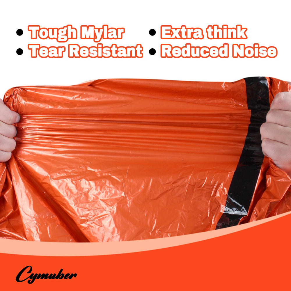 Cymuber Emergency Sleeping Bag as a bivy blanket for shelter or ground cover.