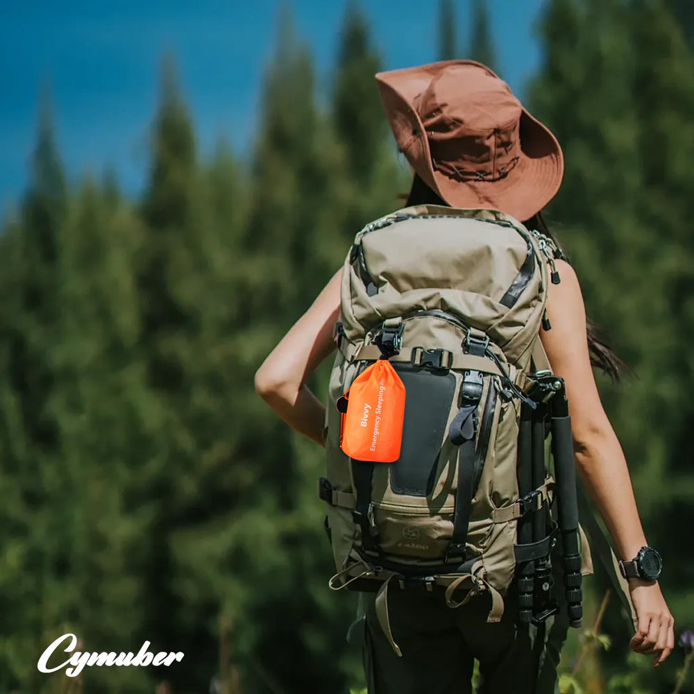 Cymuber Emergency Sleeping Bag windproof and breathable protection in harsh weather.