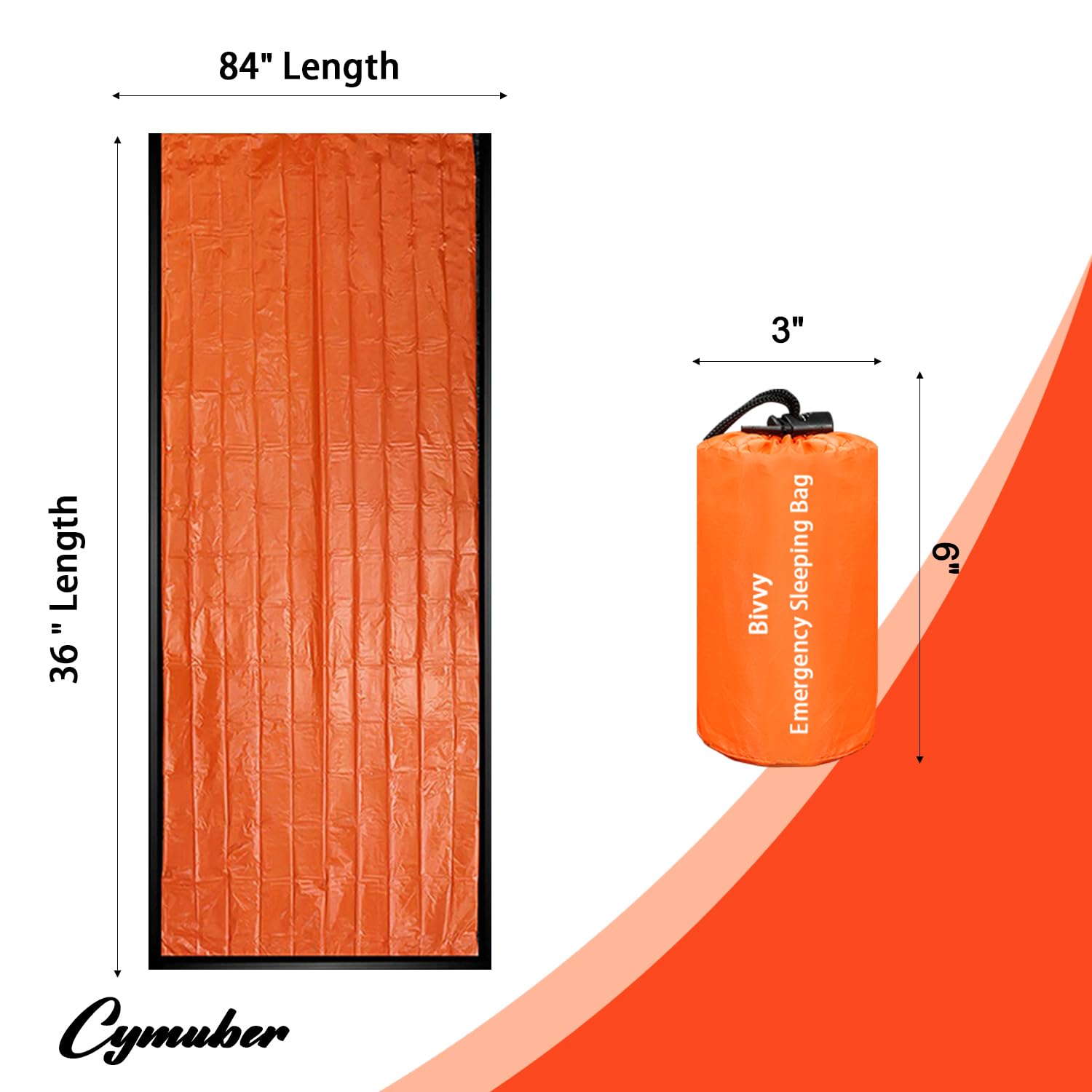 Cymuber Emergency Sleeping Bag multi-use for camping, hiking, and travel.