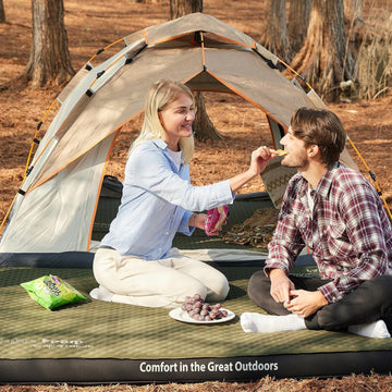 CYMULA 4-inch inflatable mattress side view highlighting thick comfort and even support.