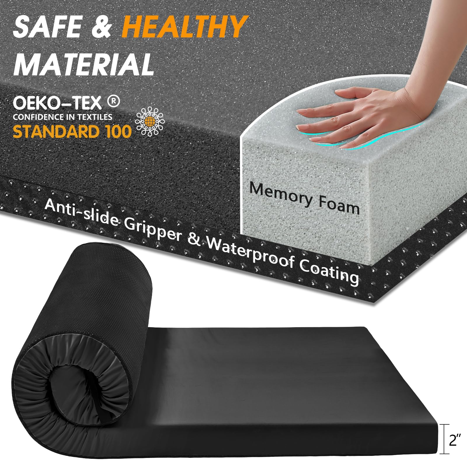 CYMULA 75x30x2 inches fits wide cot beds with comfortable space.