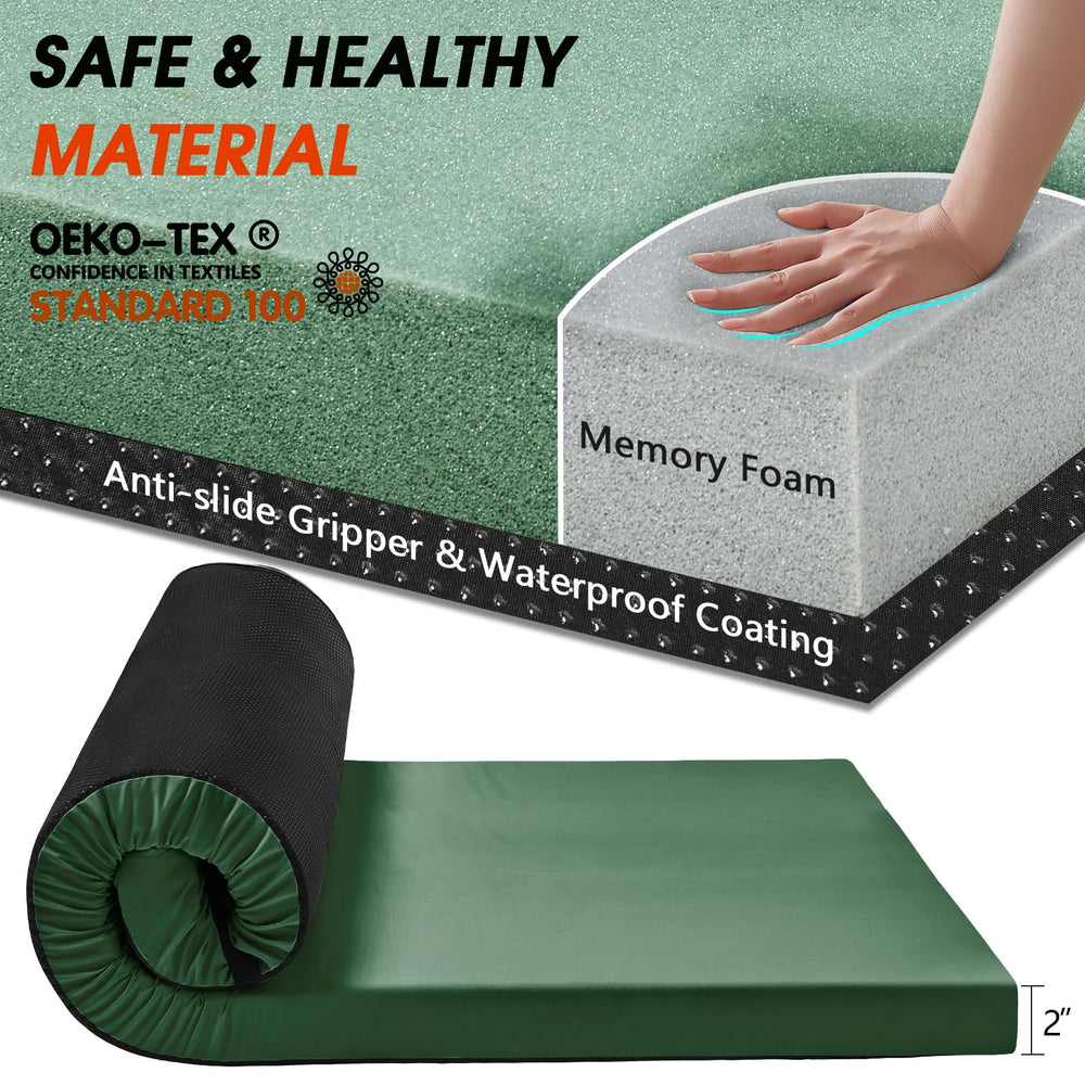 CYMULA camping cot mattress in-use camping bed communicates outdoor comfort.