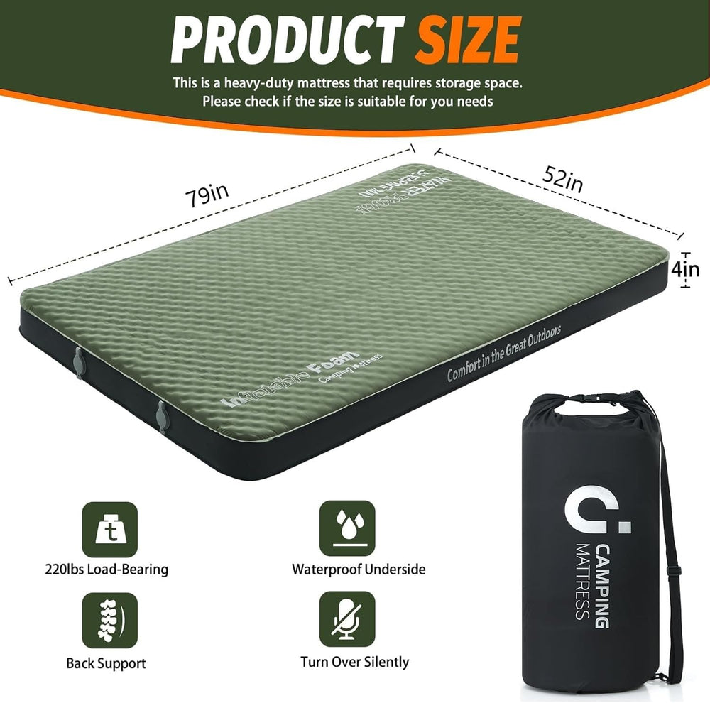 CYMULA camping mattress with air pump sack demonstrates easy packing and inflation.