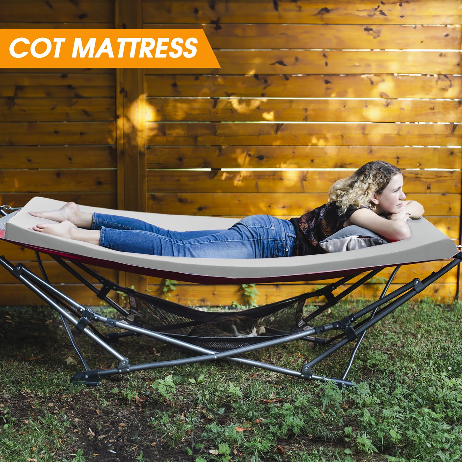 CYMULA camping mattress tent setup demonstrates versatile travel-ready sleep surface.