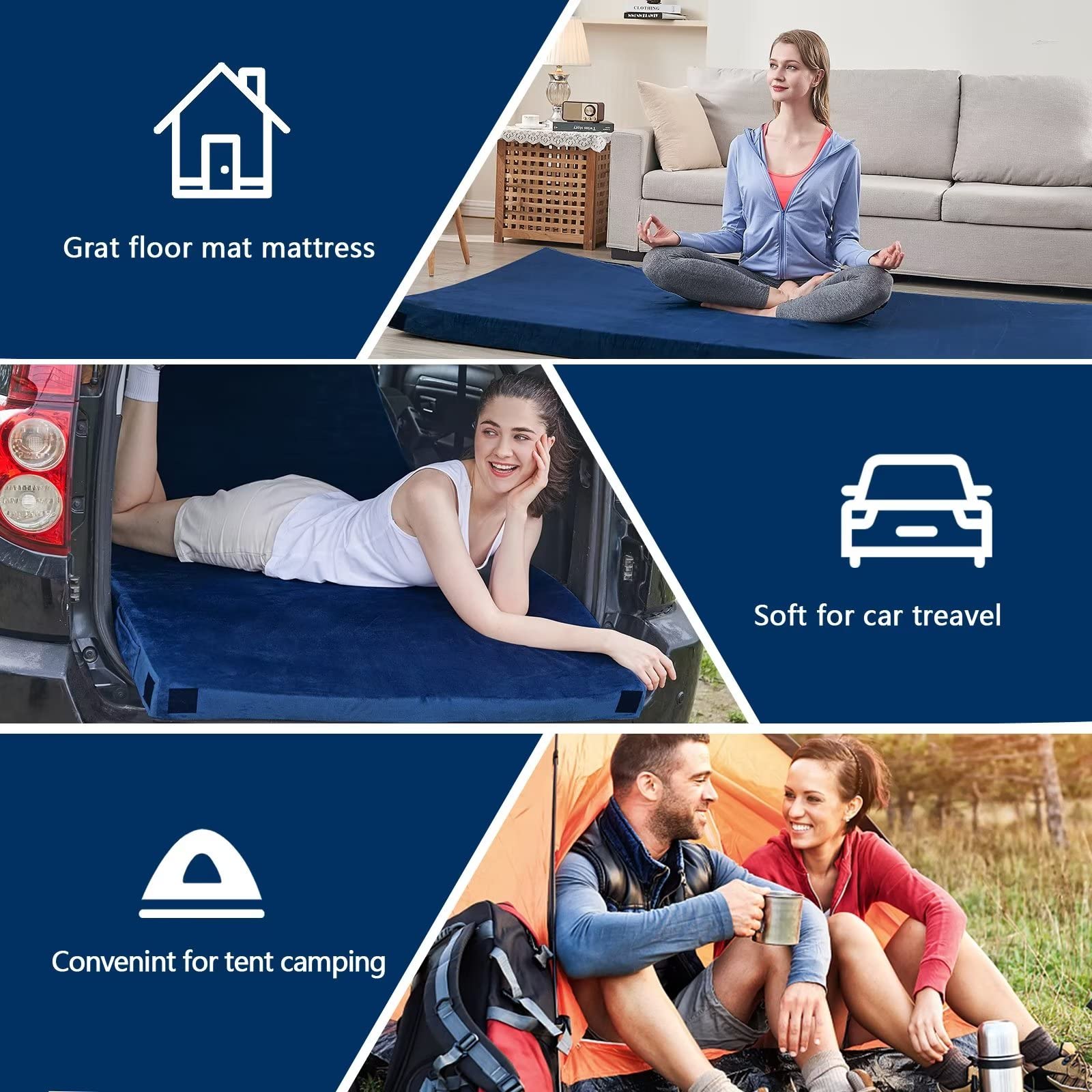 CYMULA car and tent travel mattress ideal for long trips and compact spaces.