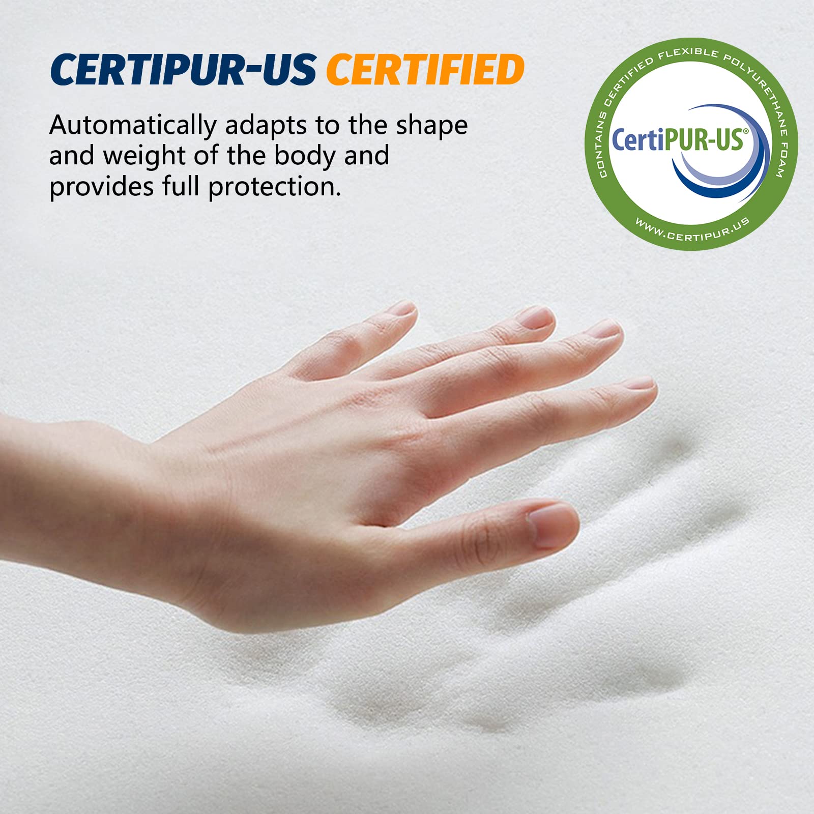 CYMULA CertiPUR-US queen memory foam camping mattress pad waterproof non-slip bottom on rough terrain