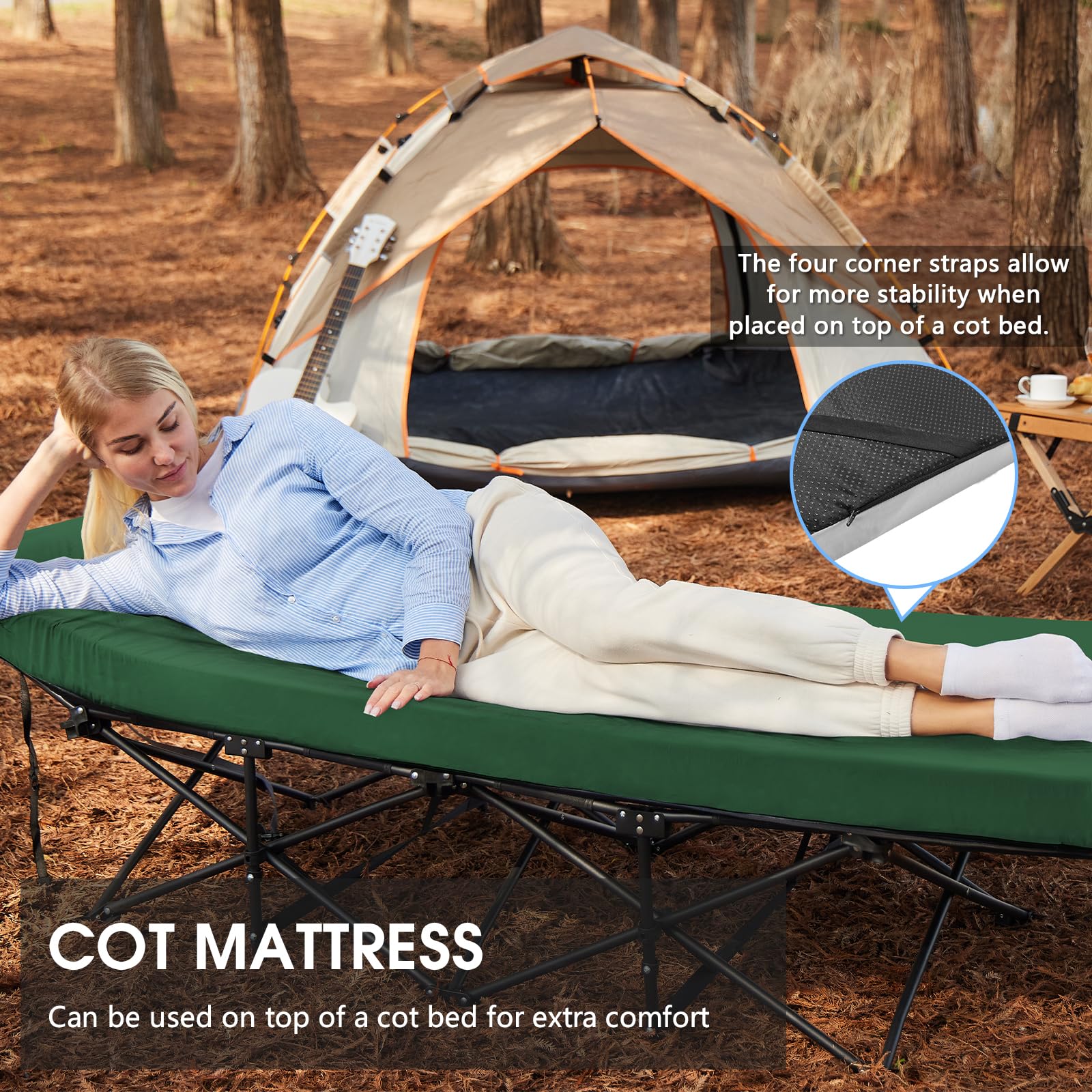 CYMULA memory foam camping mattress pad 3 inch thickness for soft support on floors