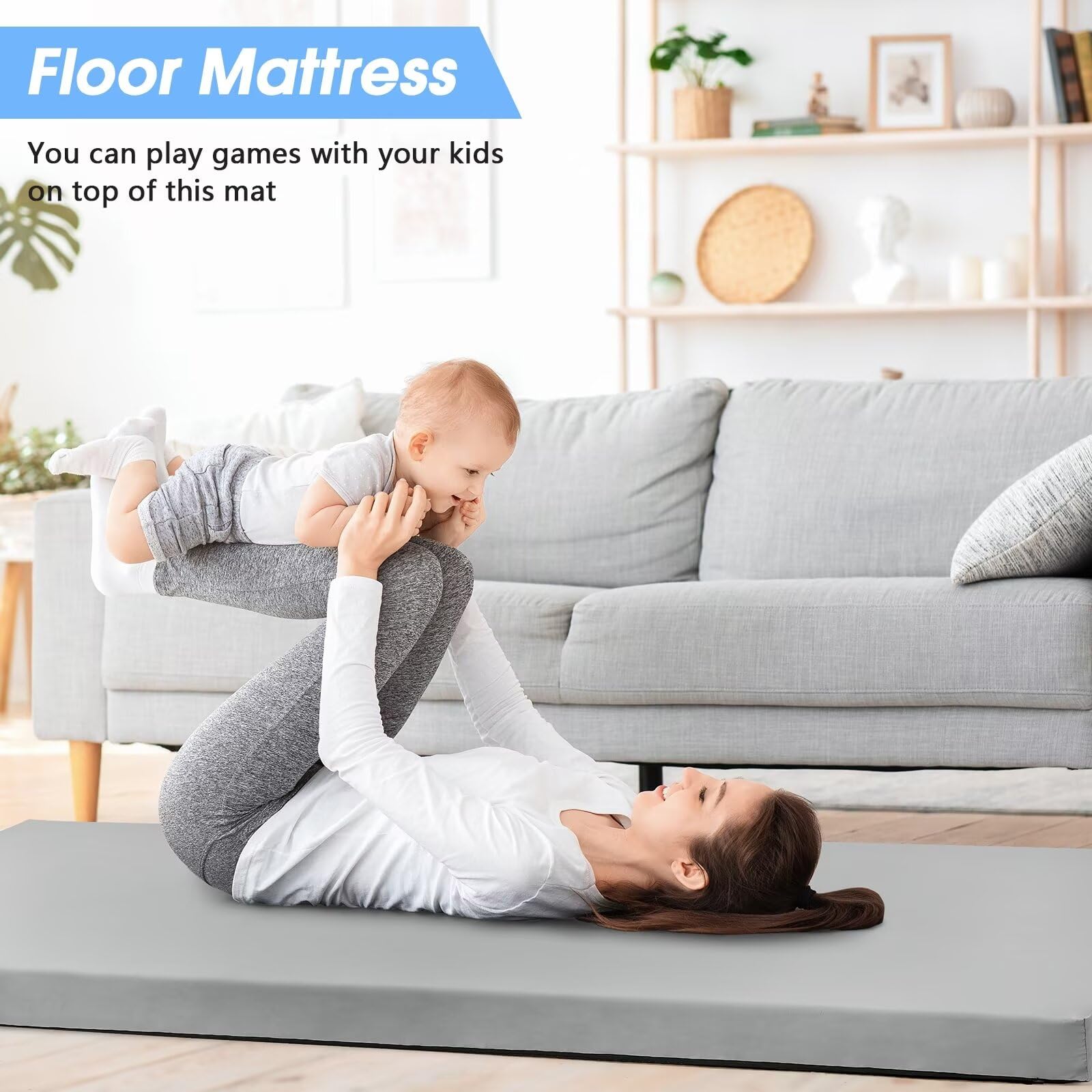 CYMULA memory foam camping mattress pad non-slip bottom keeps it secure during use.