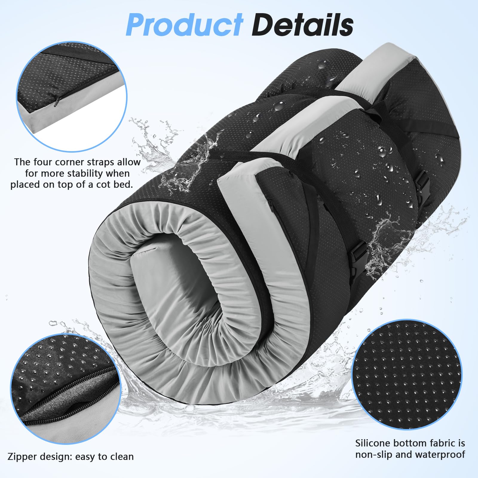 CYMULA waterproof non-slip bottom keeps the pad secure on any surface.