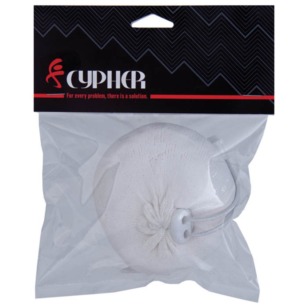 Cypher ABC Chalky Ball in a mesh bag reduces chalk dust during climbs